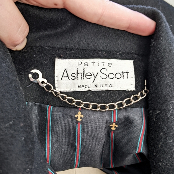 Ashley Scott Black Lined Long Wool Classic Winter Coat - Picture 7 of 9